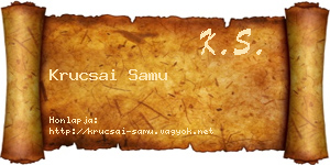 Krucsai Samu névjegykártya